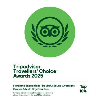 Fiordland Expeditions TripAdvisor travellers choice award 2025