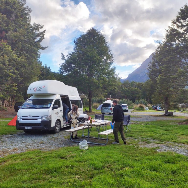 Camp ground Milford Sound Highway 768x768