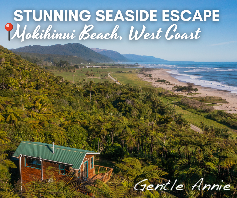 West Coast Beachfront Holiday Houses and Campground, 50 kms north of Westport on the doorstep of the Kahurangi National Park. Gentle Annie Seaside Accommodation, Mokihinui Beach, West Coast
