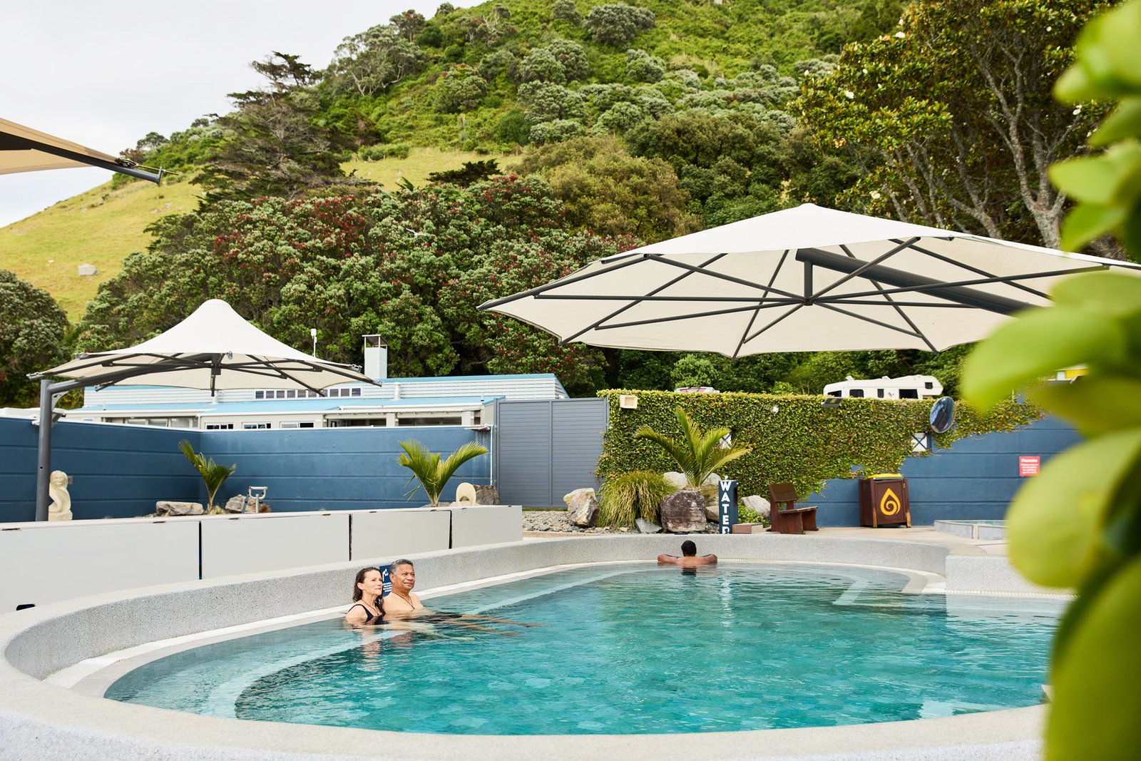 Natural saltwater hot pools at Mount Hot Pools, Mt Maunganui