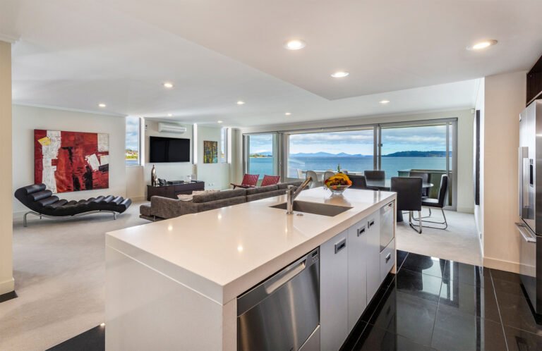 Spacious living area with lake views – Sacred Waters Taupo 768x498