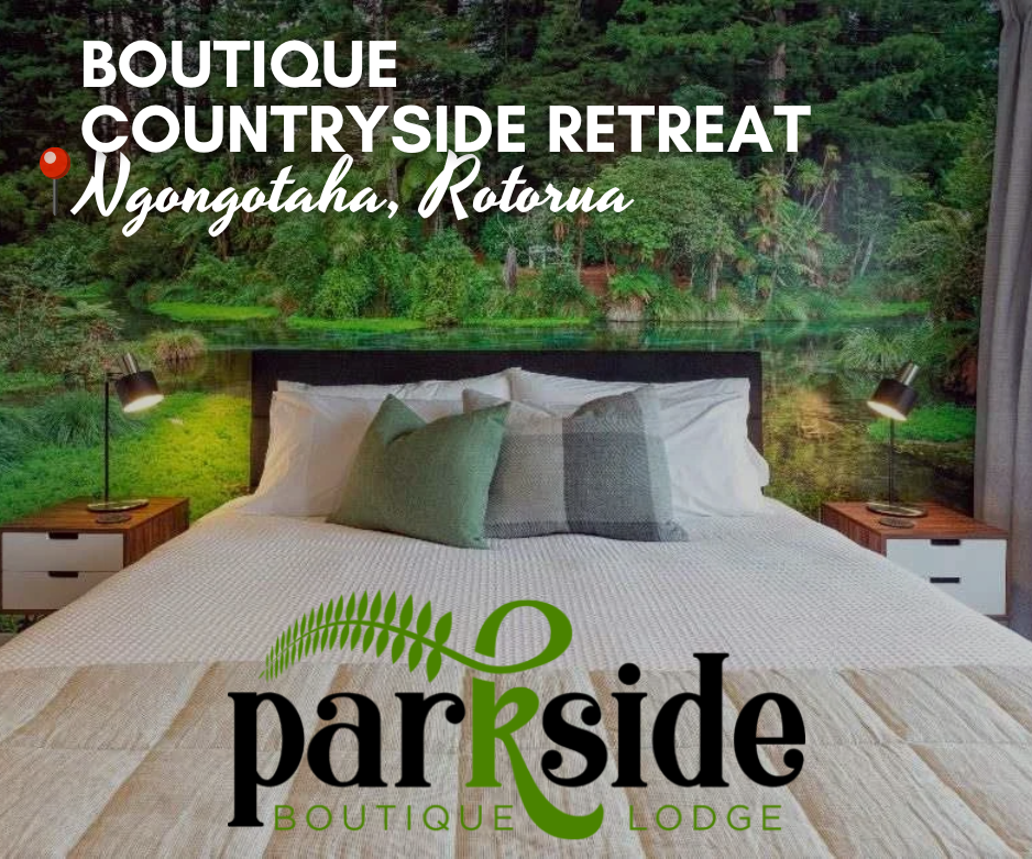Modern boutique countryside retreat at Parkside Boutique Lodge featuring a luxury king suite surrounded by native bush and park views — elegant accommodation ideal for couples and relaxing getaways