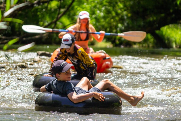 kids enjoying the river at ripples retreat piopio 768x512
