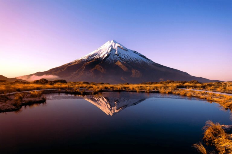 mount taranaki reflection new zealand 768x512