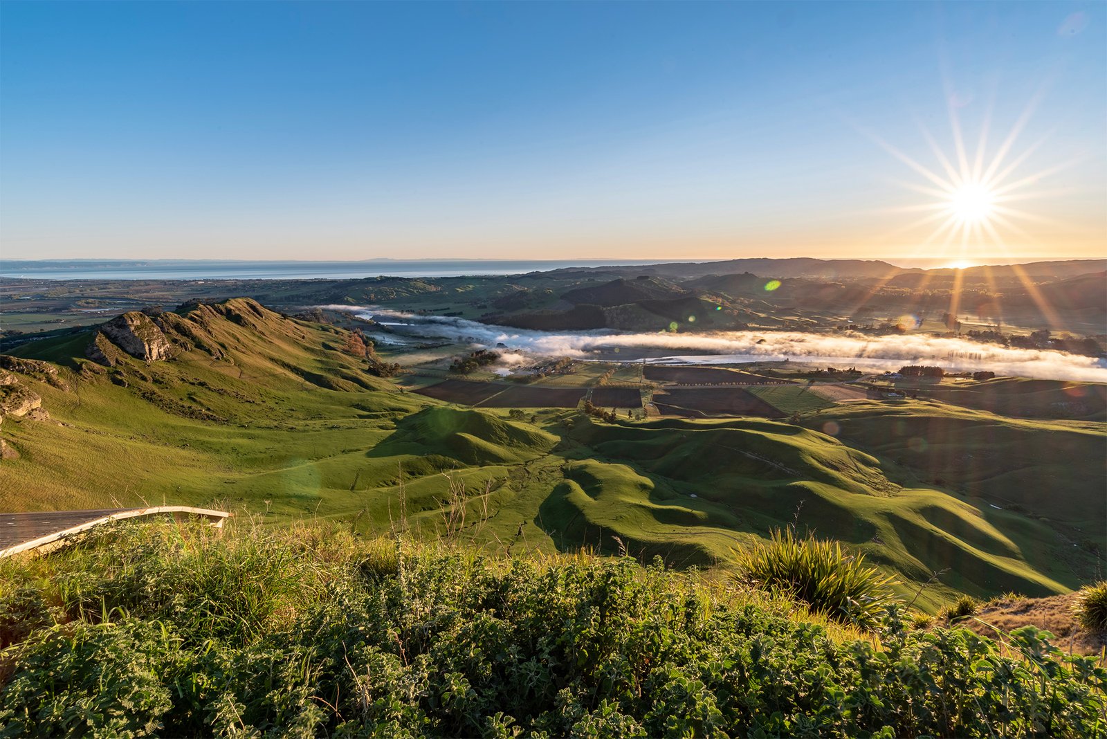 The perfect sunrise view from Te Mata Peak, Hawkes Bay, New Zealand