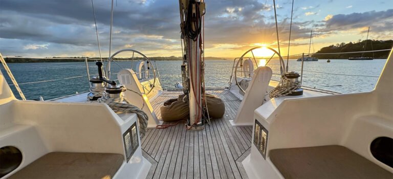zindabar bay of islands sailing sunset cockpit 768x350