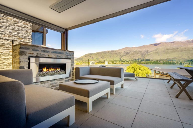 marina terrace apartments wanaka lakefront balcony fireplace 768x512
