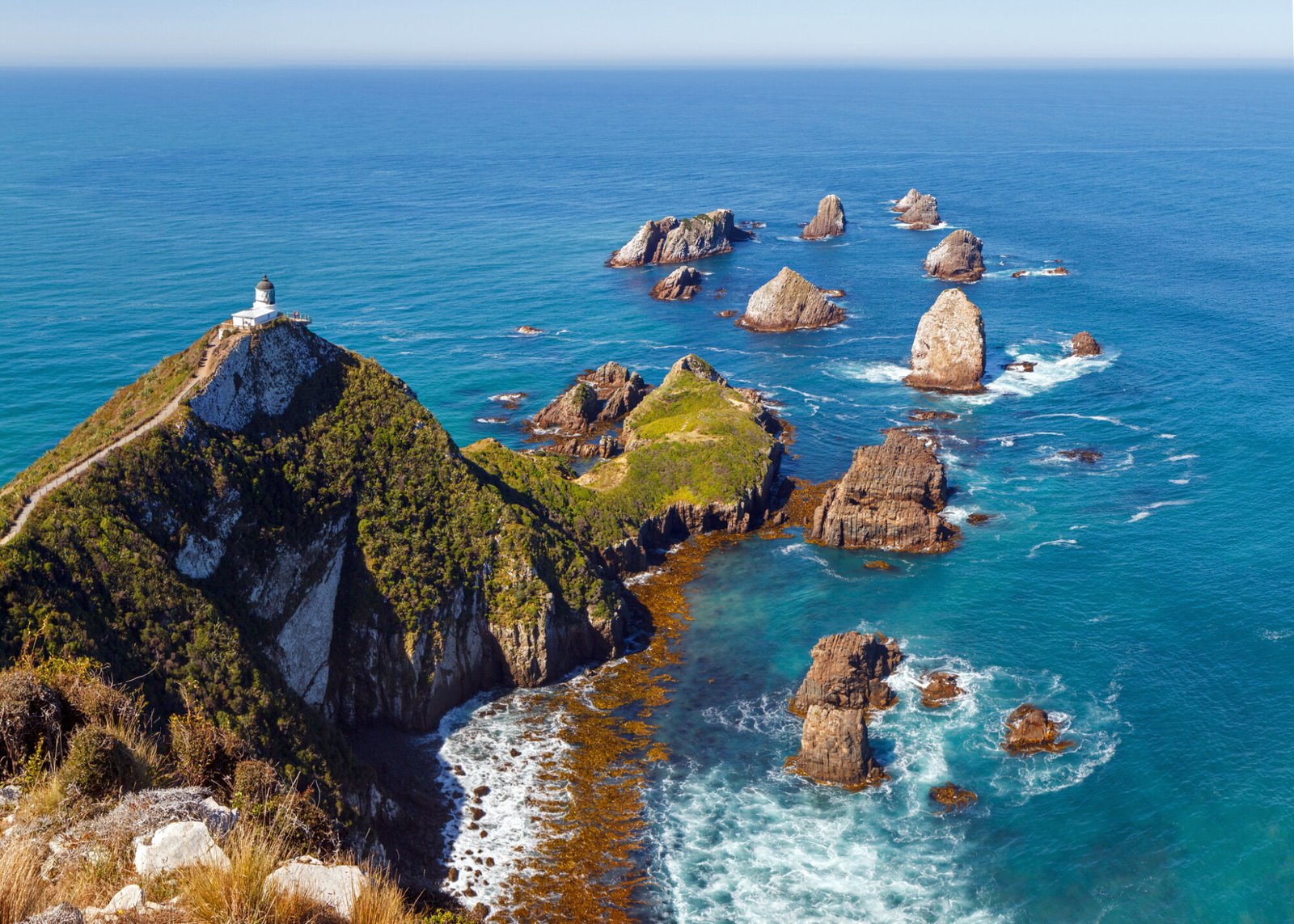 Nugget Point lighthouse Catlins Southland rugged coastline New Zealand