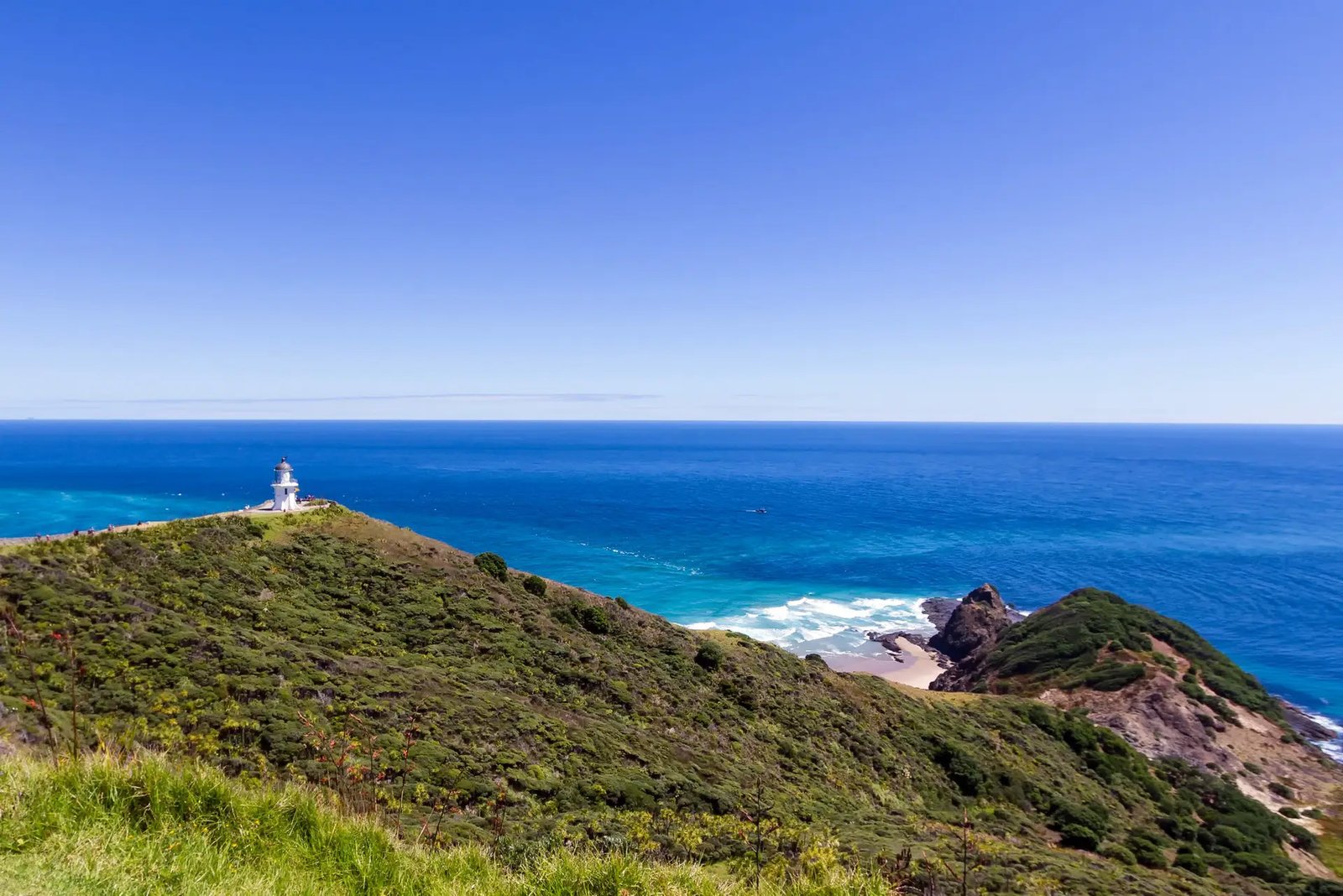 Cape Reinga lighthouse at the northern most tip of New Zealand