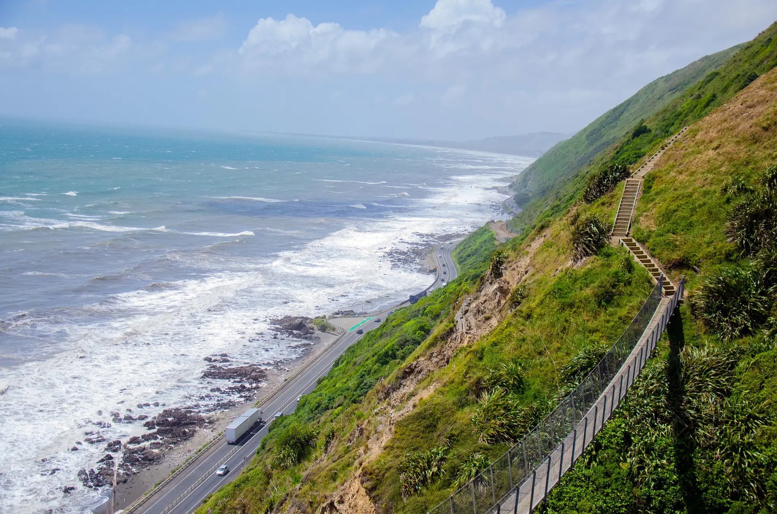 Kapiti Coast beach aerial view coastline Wellington region New Zealand