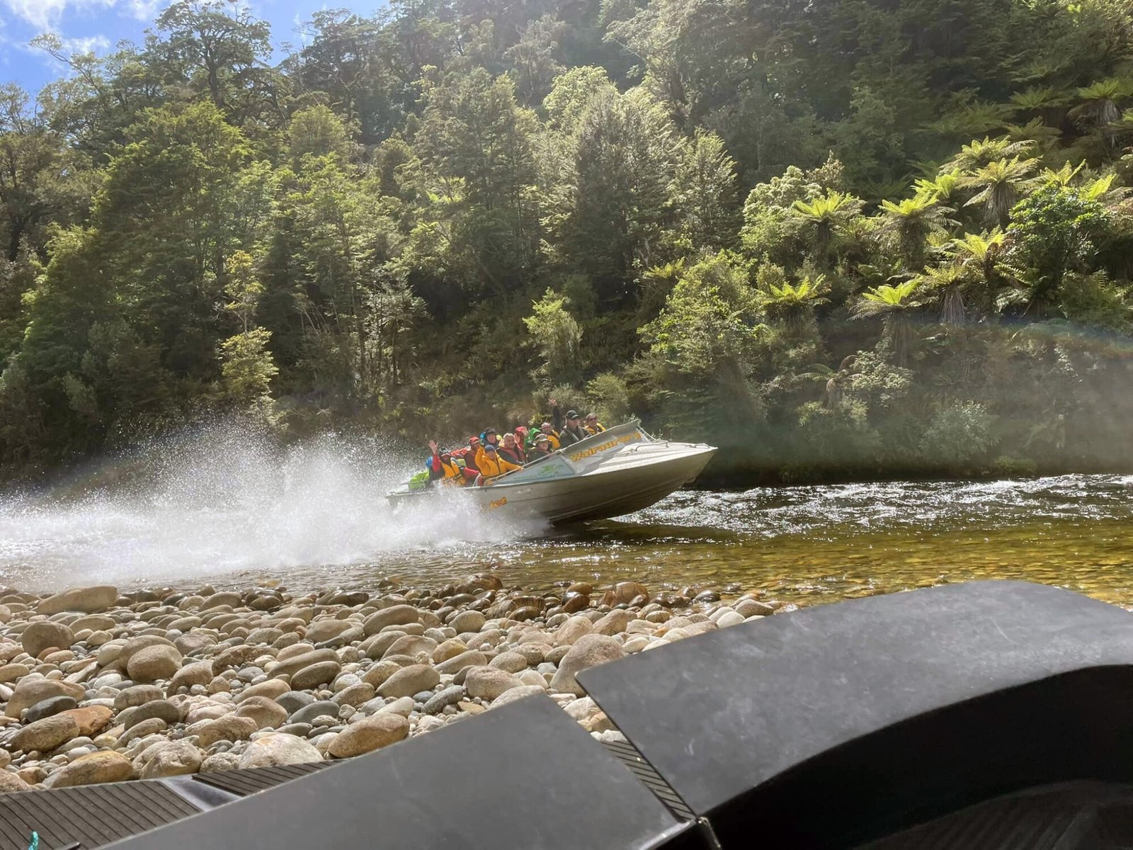 Southland New Zealand jet boating river adventure native forest