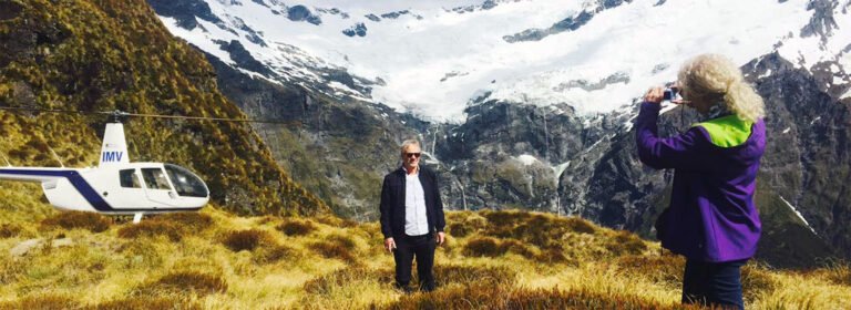 milford sound helicopter snow landing 768x280