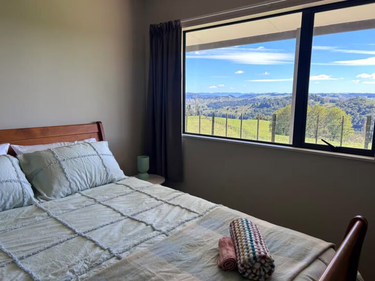 waikato farm stay bedroom view 768x576