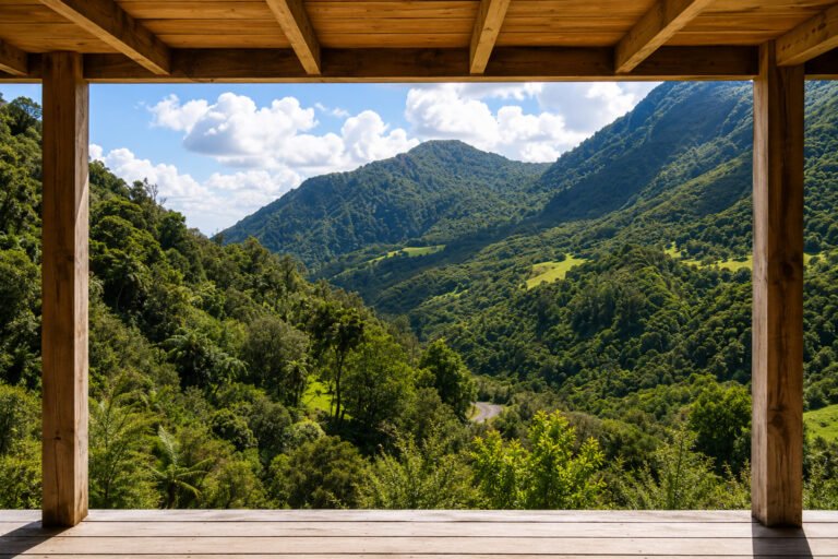 waiotemarama falls lodge bush valley view 768x512