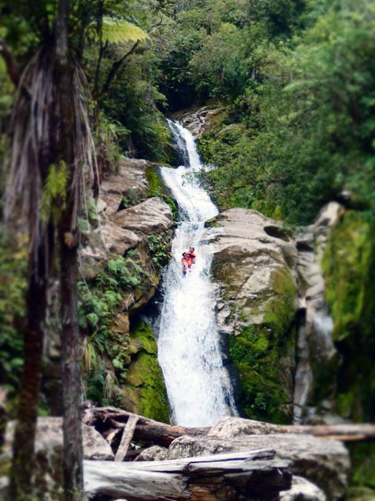 abel tasman canyoning waterfall slide 768x1024