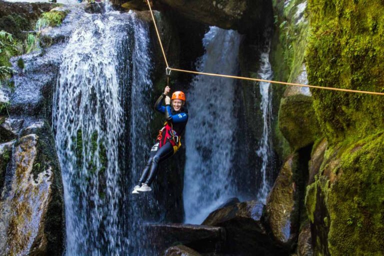 abel tasman canyoning waterfall zipline 768x512