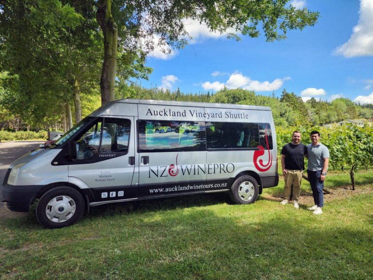 auckland wine tours nzwinepro van vineyard 768x576