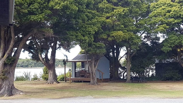 pounawea camping ground waterfront cabins 1 768x432