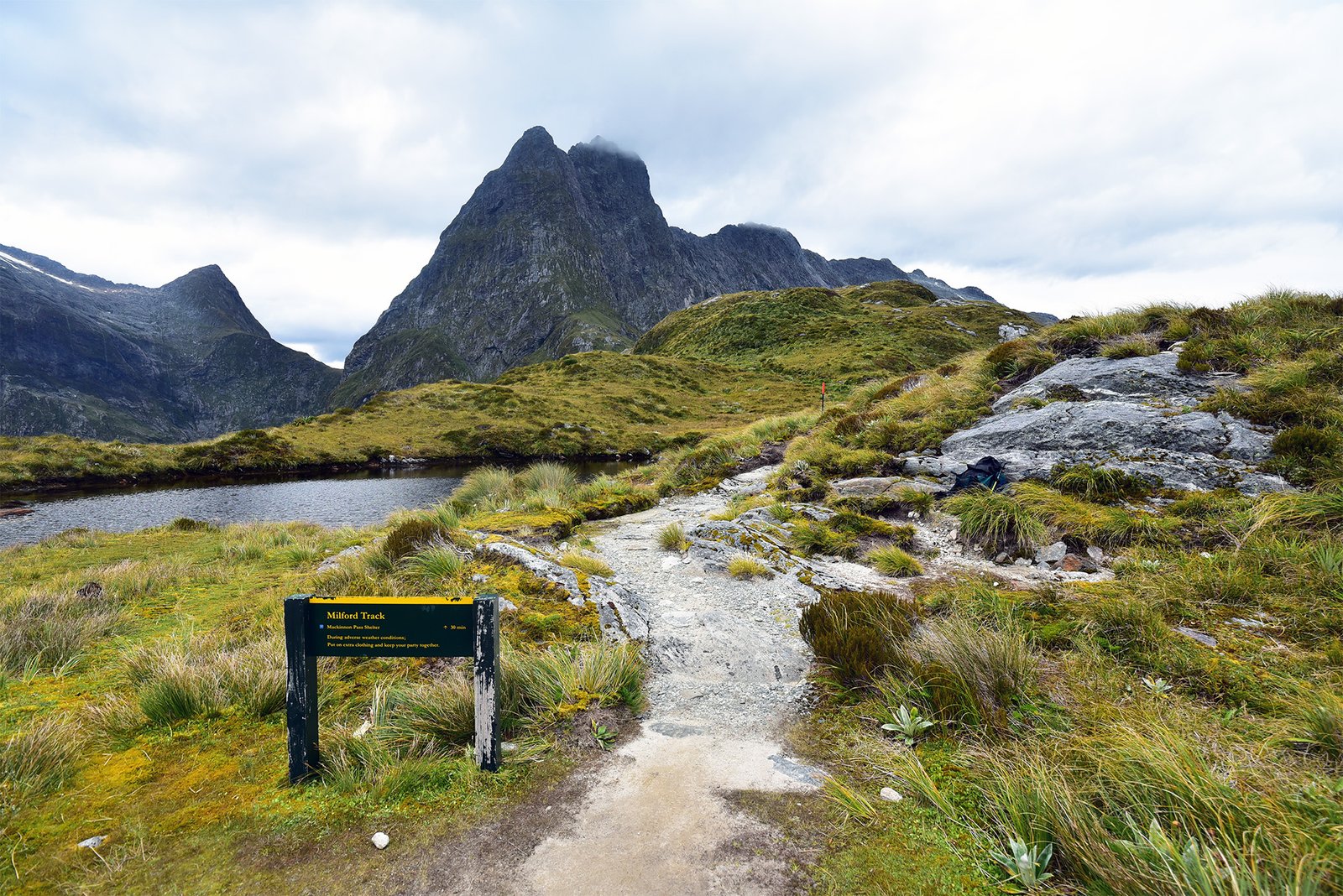 Milford Track through the alpine landscape of Fiordland National Park