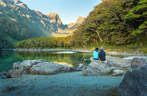 New Zealand Great Walks hiking trail through spectacular alpine scenery