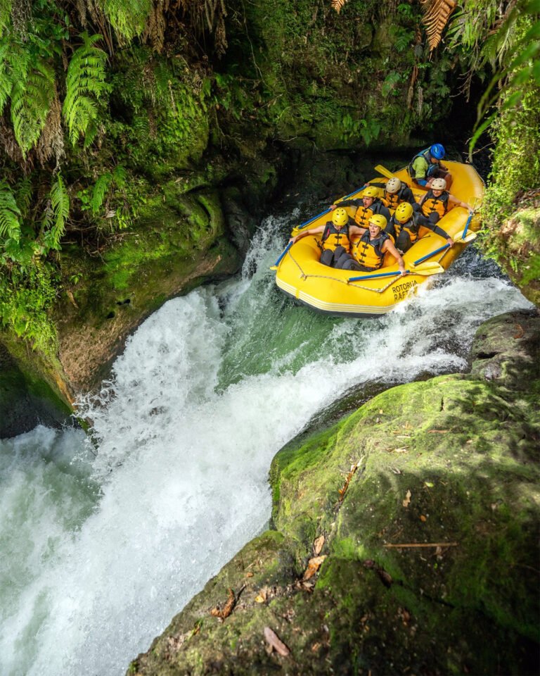 rotorua river rafting waterfall thrill 768x960