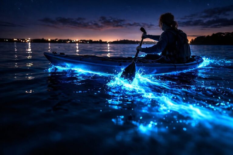 social nature movement bioluminescence kayaking auckland 768x512